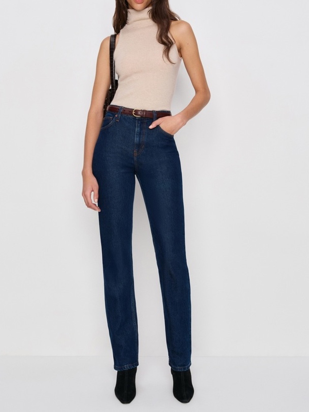 Reformation- Women’s Jax Stretch High Rise Dark Wash Straight Leg Jeans Size:26